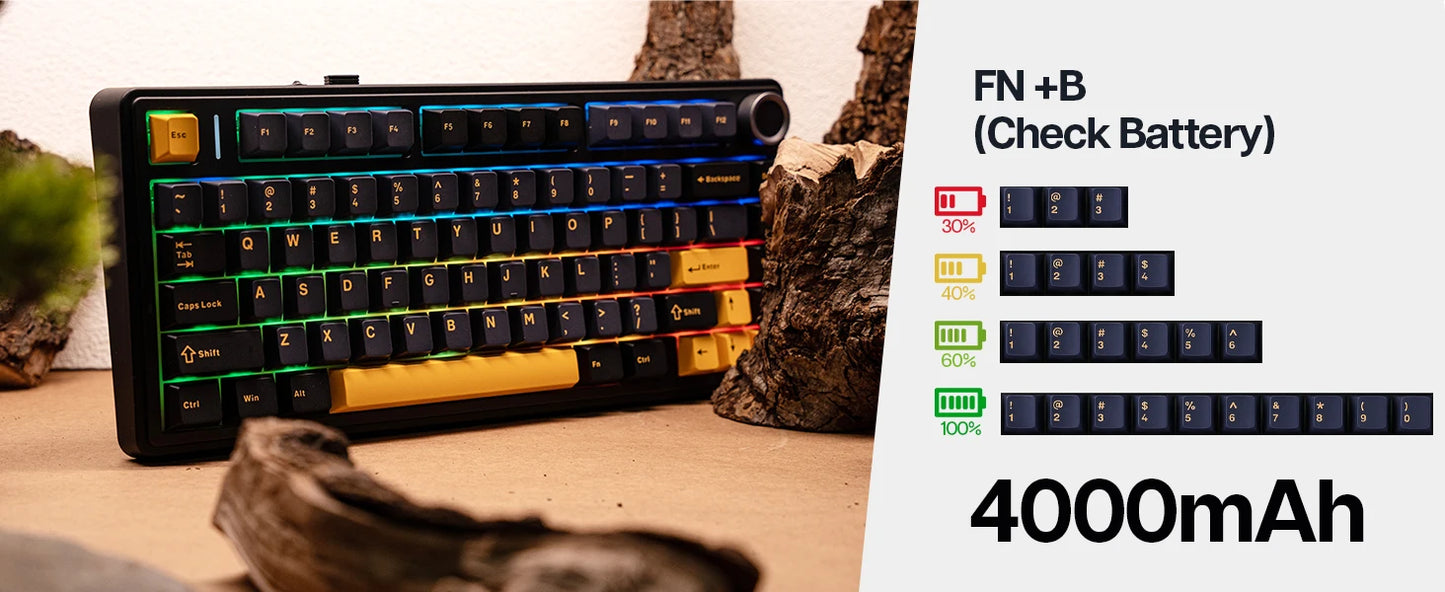 EPOMAKER x AULA F75 75% 80 Keys Hot-Swap Bluetooth/Wired Mechanical Keyboard