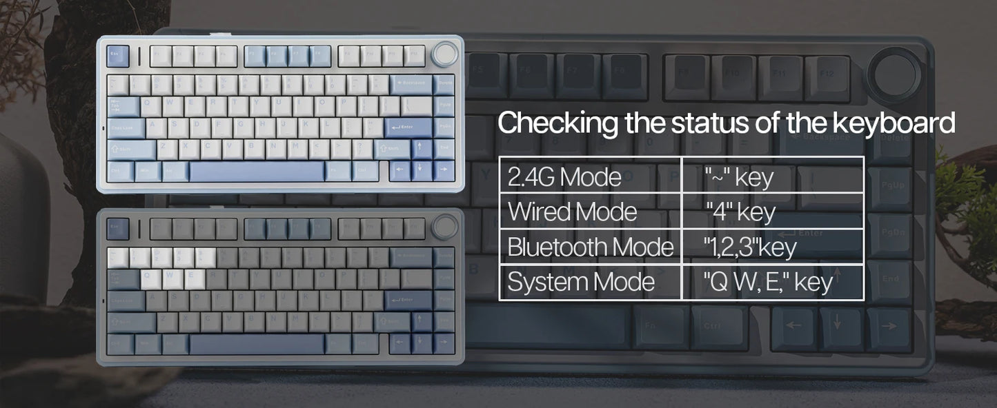 EPOMAKER x AULA F75 75% 80 Keys Hot-Swap Bluetooth/Wired Mechanical Keyboard