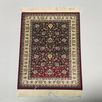 Persian Rug Mouse Pad – Retro Mini Woven Carpet Mat with Fringed Edges