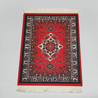 Persian Rug Mouse Pad – Retro Mini Woven Carpet Mat with Fringed Edges