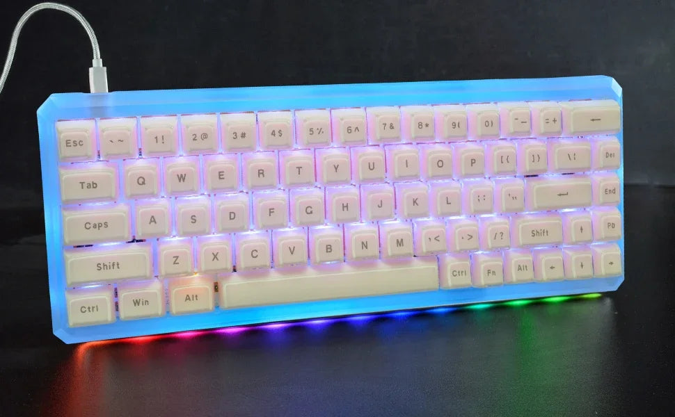 Multicolor Jelly Round 117 Key Caps OEM for Cherry MX Backlit Mechanical Keyboards