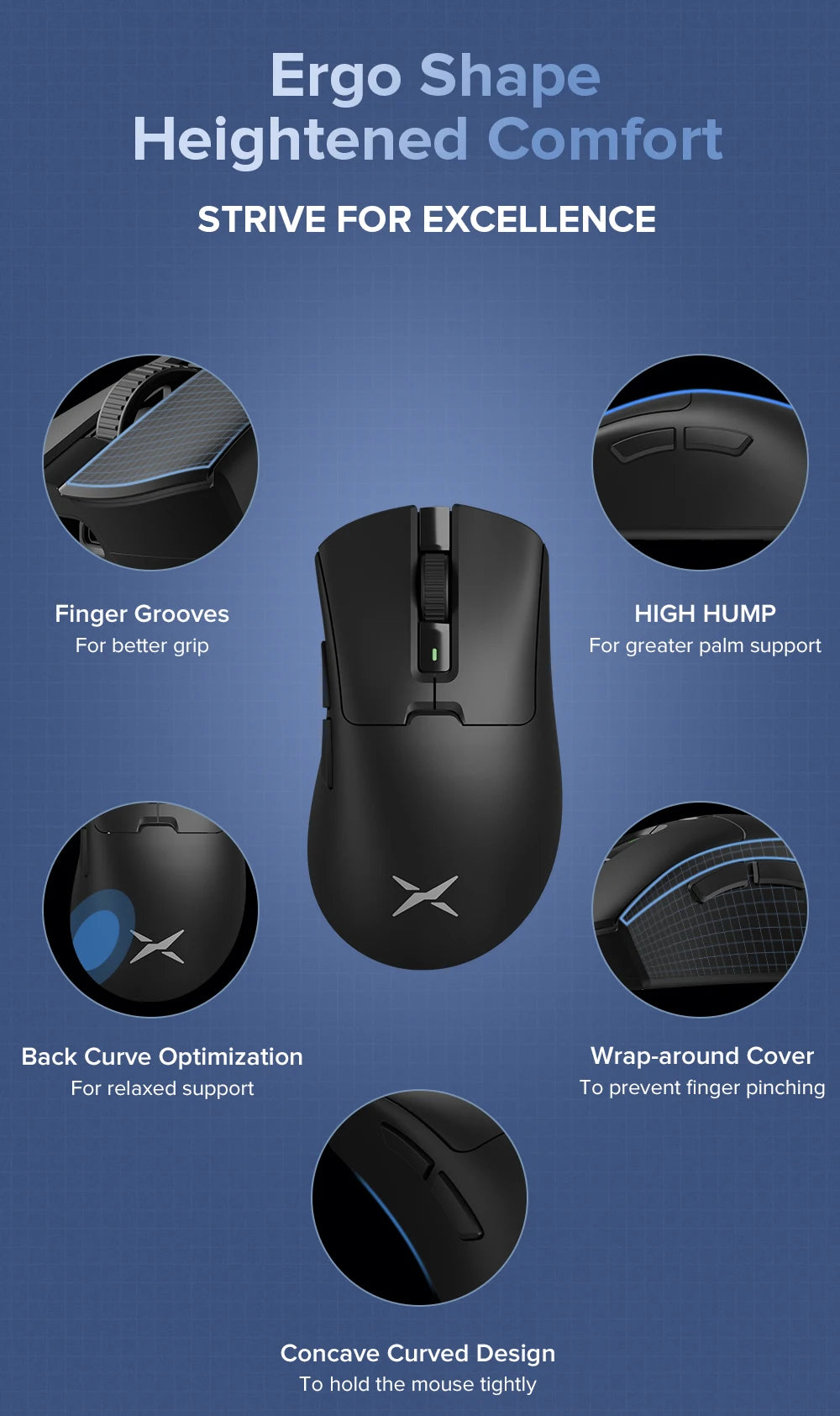 Delux M900PRO Wireless Gaming Mouse – 8K Polling, RGB Dock, PAW3395 Sensor