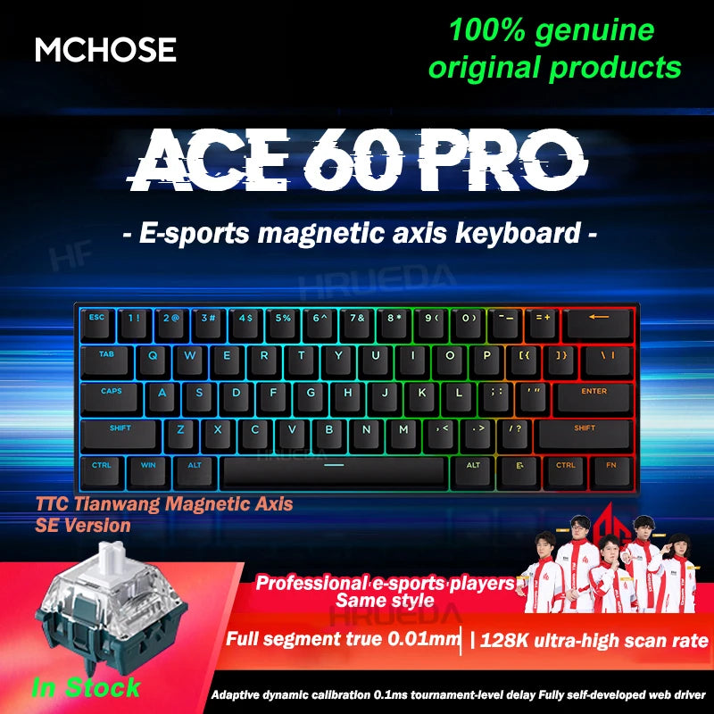 Ace 60 Pro Magnetic Mechanical Keyboard – 0.02mm Accuracy, 0.125ms Delay, Esports