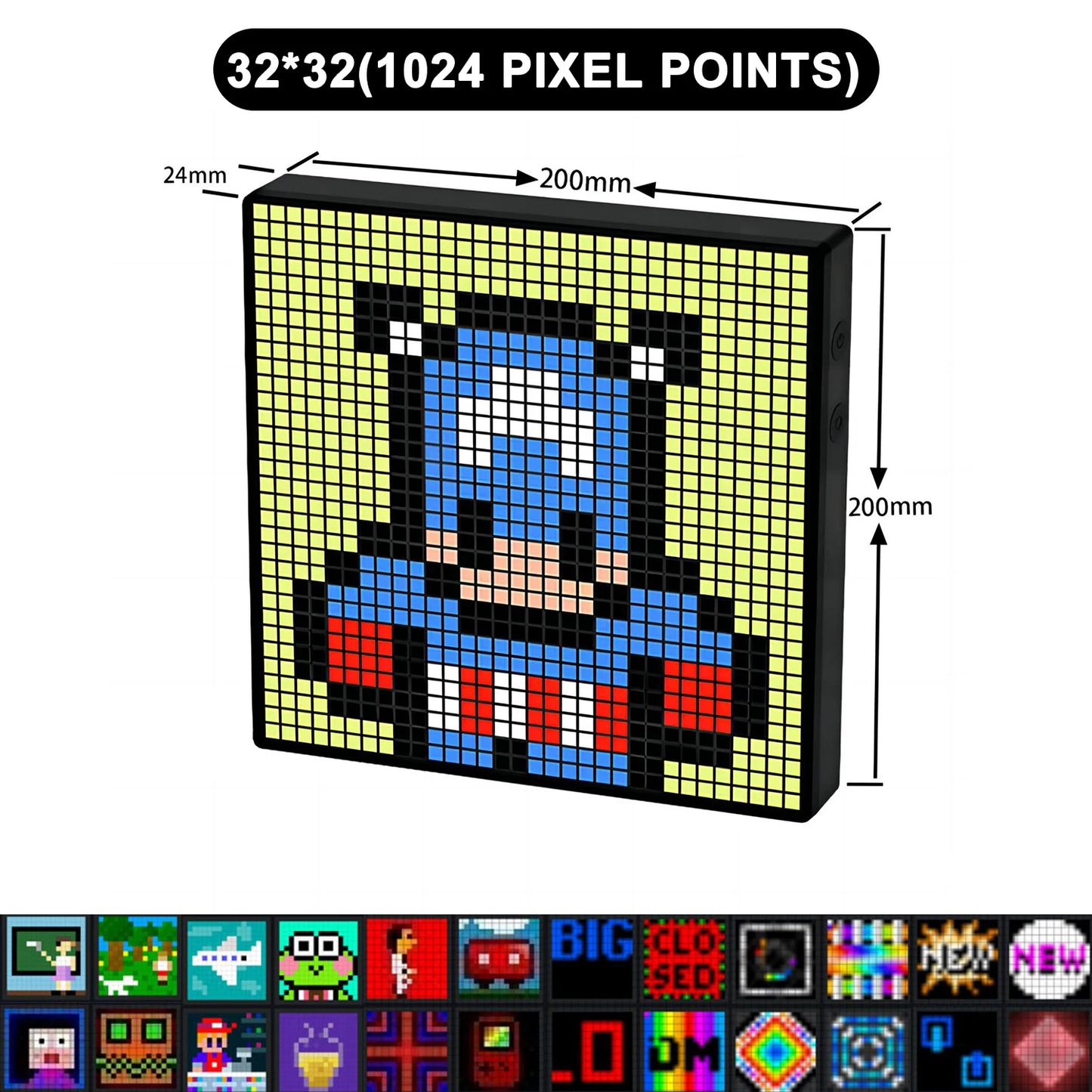 LED Pixel Matrix Bluetooth Display – 64x64 RGB Smart Panel, DIY Art & Gaming Decor