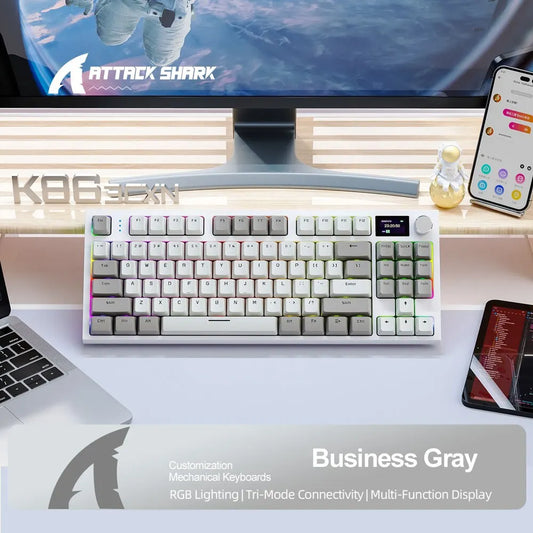 K86 Wireless Hot-Swappable Mechanical Keyboard with Bluetooth and Display