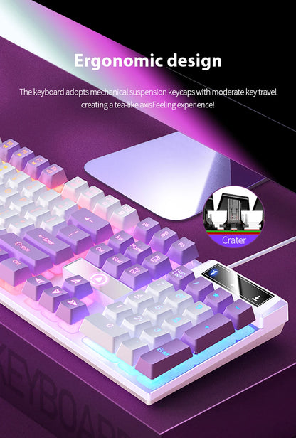 K500 Wired Keyboard for Windows & iOS, 104 Keys, Mechanical Sensation