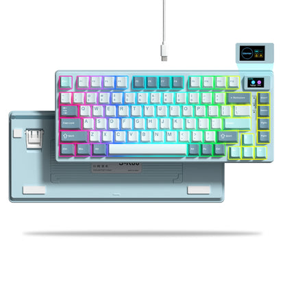 Wired Mechanical Gaming Keyboard – OLED Display, Hot-Swappable, RGB Pudding Keycaps