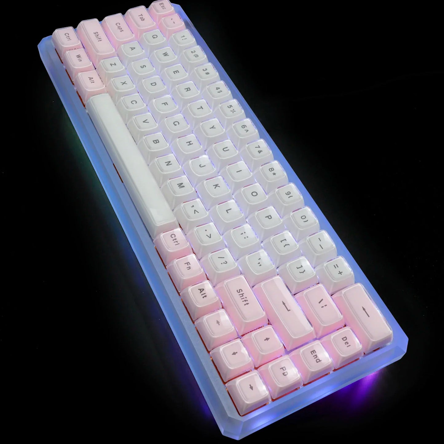 Multicolor Jelly Round 117 Key Caps OEM for Cherry MX Backlit Mechanical Keyboards