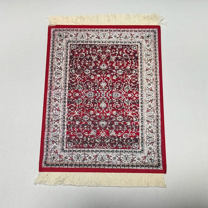 Persian Rug Mouse Pad – Retro Mini Woven Carpet Mat with Fringed Edges