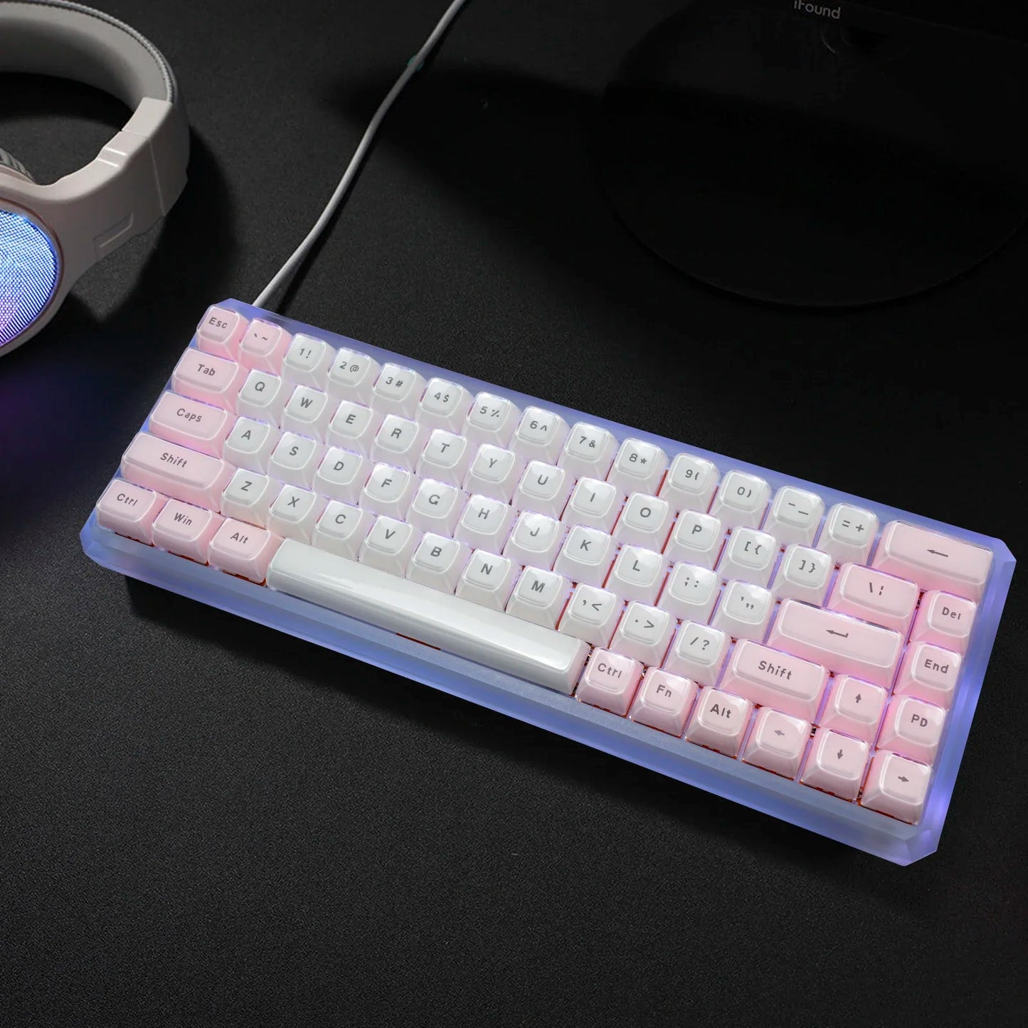 Multicolor Jelly Round 117 Key Caps OEM for Cherry MX Backlit Mechanical Keyboards