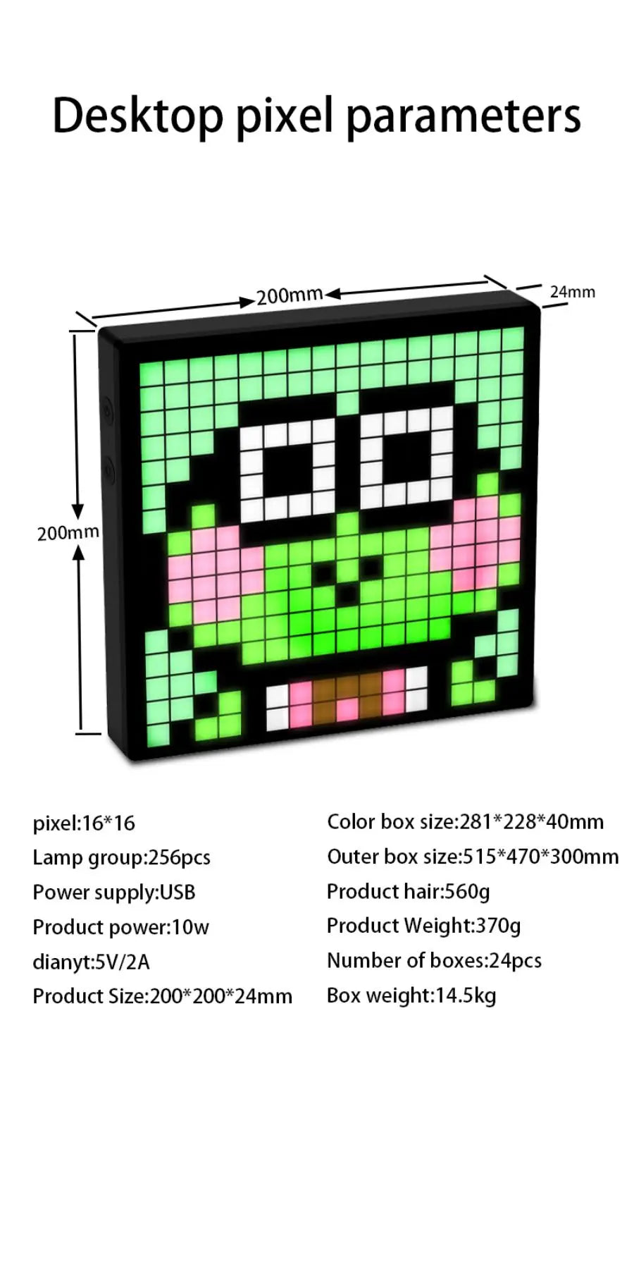 LED Pixel Matrix Bluetooth Display – 64x64 RGB Smart Panel, DIY Art & Gaming Decor