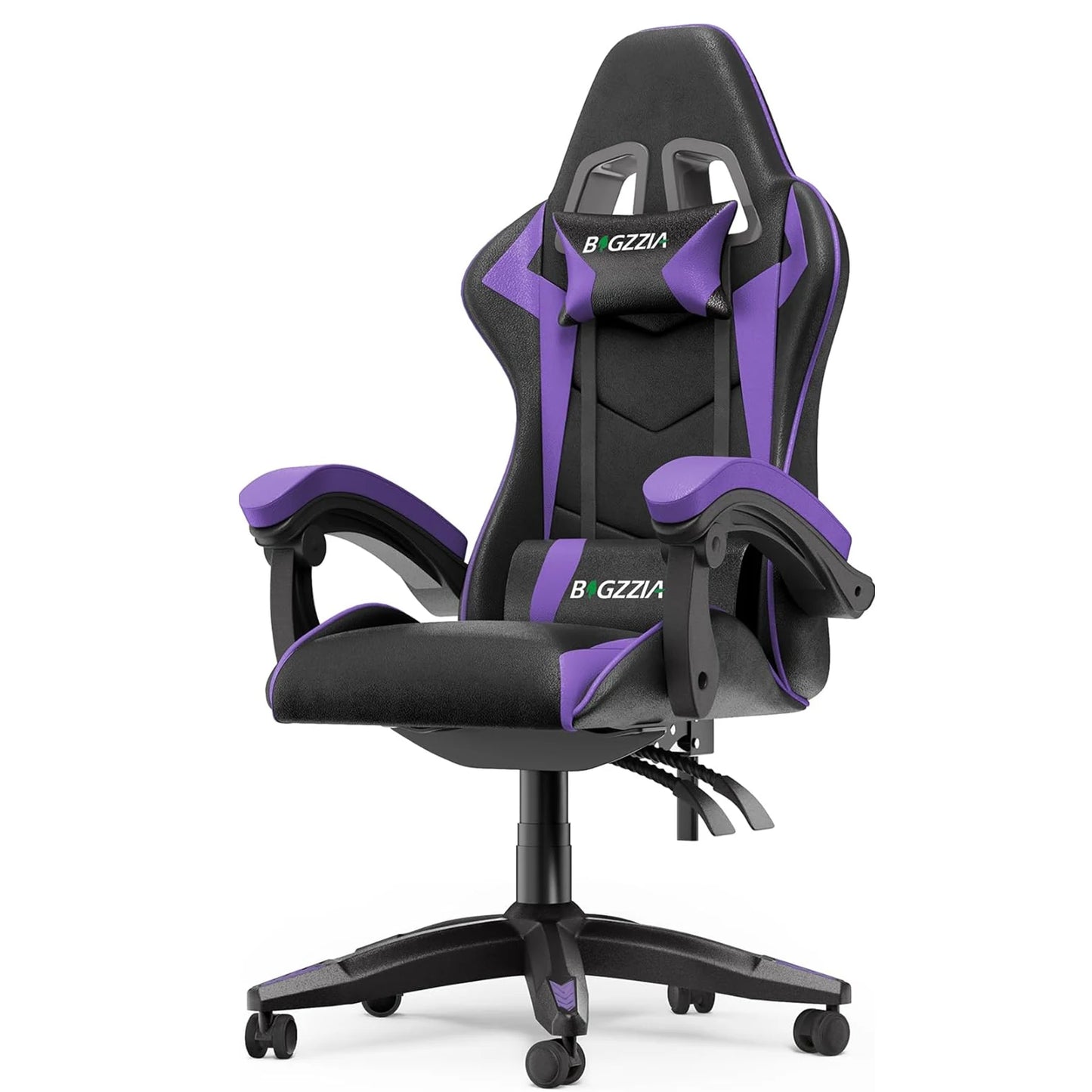 Bigzzia Ergonomic Gaming Chair with Lumbar Cushion, Headrest, Height-Adjustable