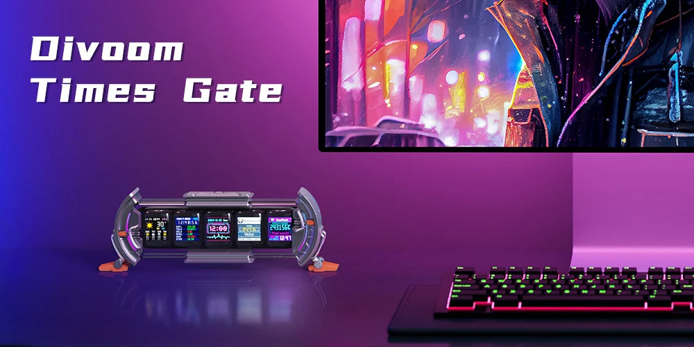 Divoom Times Gate - Digital Clock | Smart APP | WiFi | RGB LED | Gaming Setup