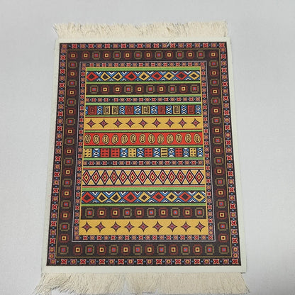 Persian Rug Mouse Pad – Retro Mini Woven Carpet Mat with Fringed Edges