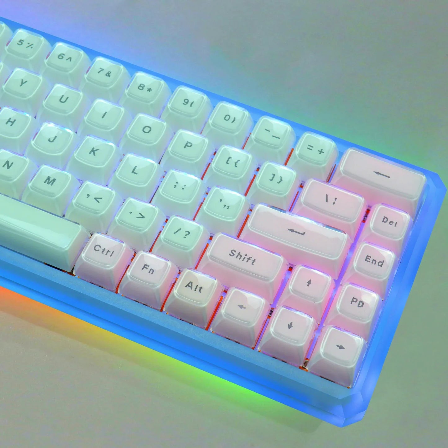 Multicolor Jelly Round 117 Key Caps OEM for Cherry MX Backlit Mechanical Keyboards