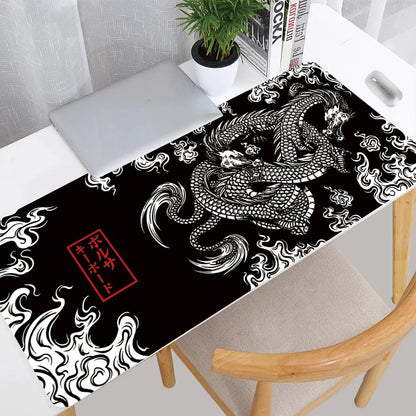 Japanese Dragon Gaming Mouse Pad XL - HD Non-Slip Desk Mat for Laptop & Keyboard