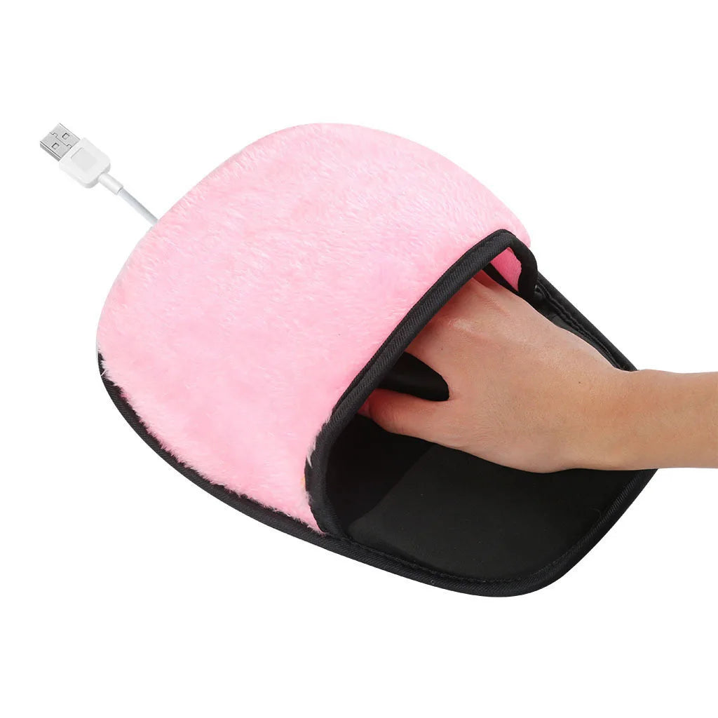 USB Heated Mouse Pad Hand Warmer – Plush Winter Essential for Home & Office