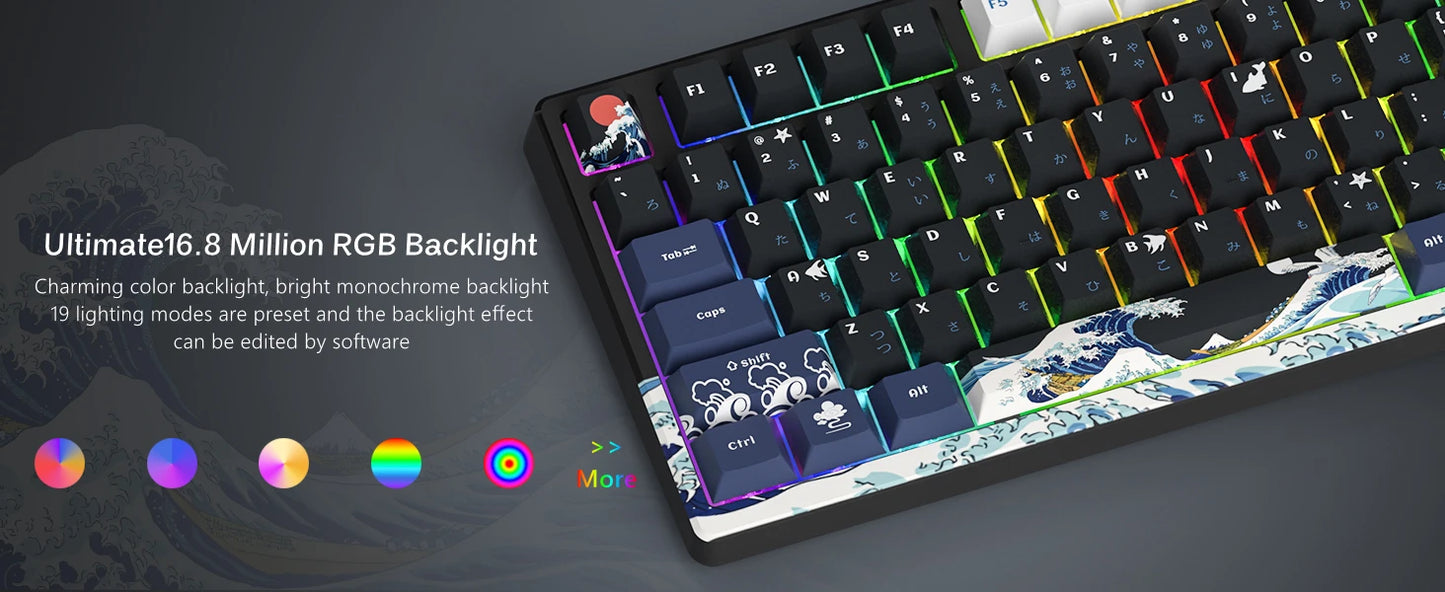 Wired Mechanical Gaming Keyboard – OLED Display, Hot-Swappable, RGB Pudding Keycaps