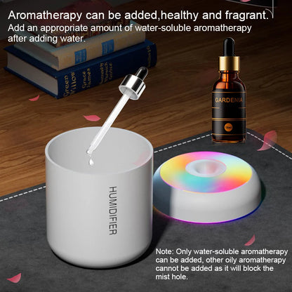 180ML Mini Air Humidifier – USB Aroma Diffuser & Essential Oil Purifier for Home & Car