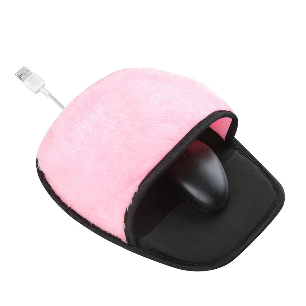 USB Heated Mouse Pad Hand Warmer – Plush Winter Essential for Home & Office