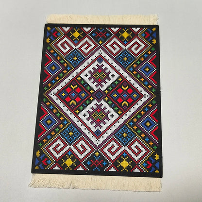 Persian Rug Mouse Pad – Retro Mini Woven Carpet Mat with Fringed Edges