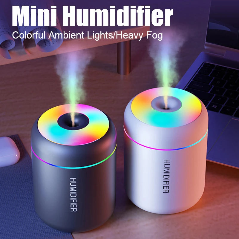 180ML Mini Air Humidifier – USB Aroma Diffuser & Essential Oil Purifier for Home & Car