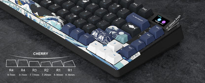 Wired Mechanical Gaming Keyboard – OLED Display, Hot-Swappable, RGB Pudding Keycaps