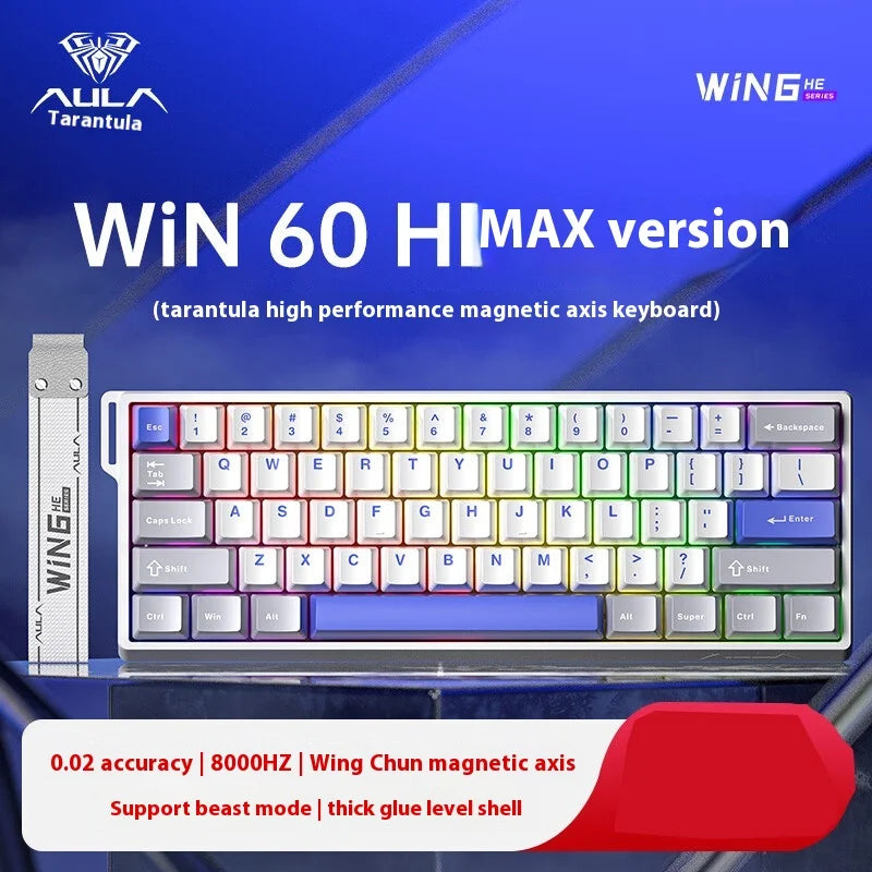 AULA WIN60/WIN68 HE Magnetic Mechanical Keyboard – 8KHz, 0.02ms RT, SOCD