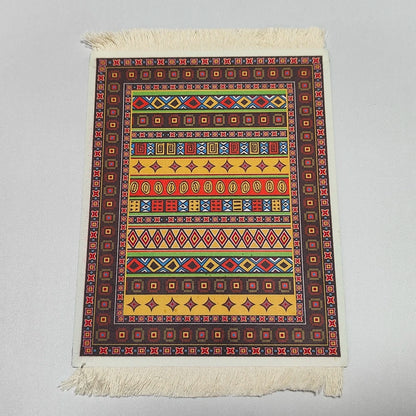 Persian Rug Mouse Pad – Retro Mini Woven Carpet Mat with Fringed Edges